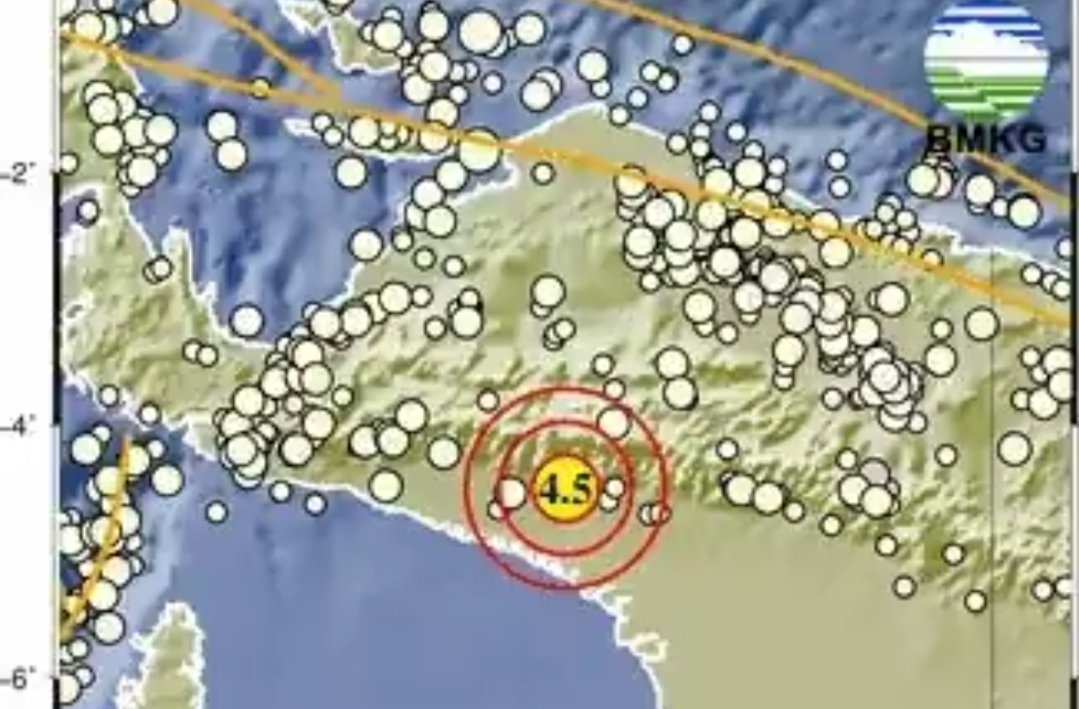 Gempa M 4,5 Terjadi di Nduga Papua